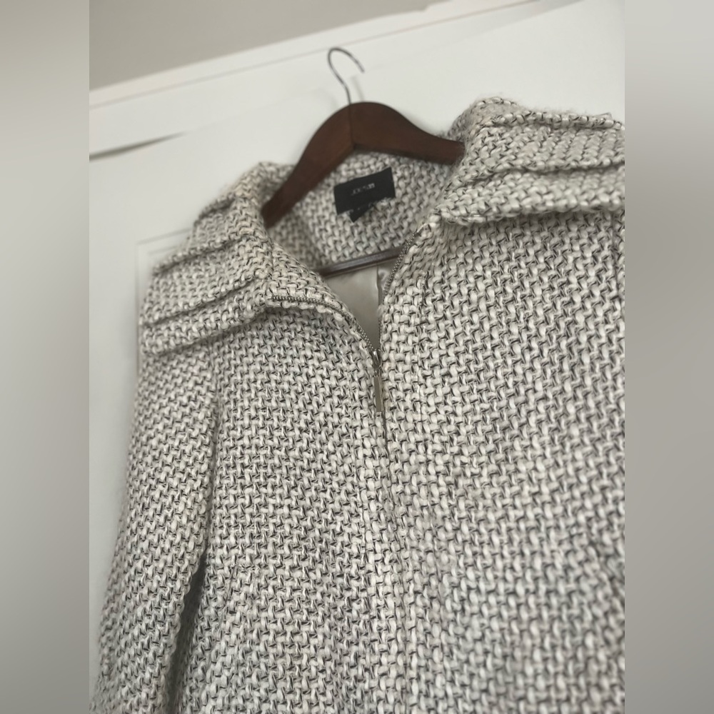 Joe’s Jeans 3/4 Viscose and Wool Blend Oversized Collar Jacket Coat Tweed - Picture 4 of 7